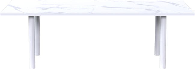 Neptune Rectangular Dining Table - White Frame